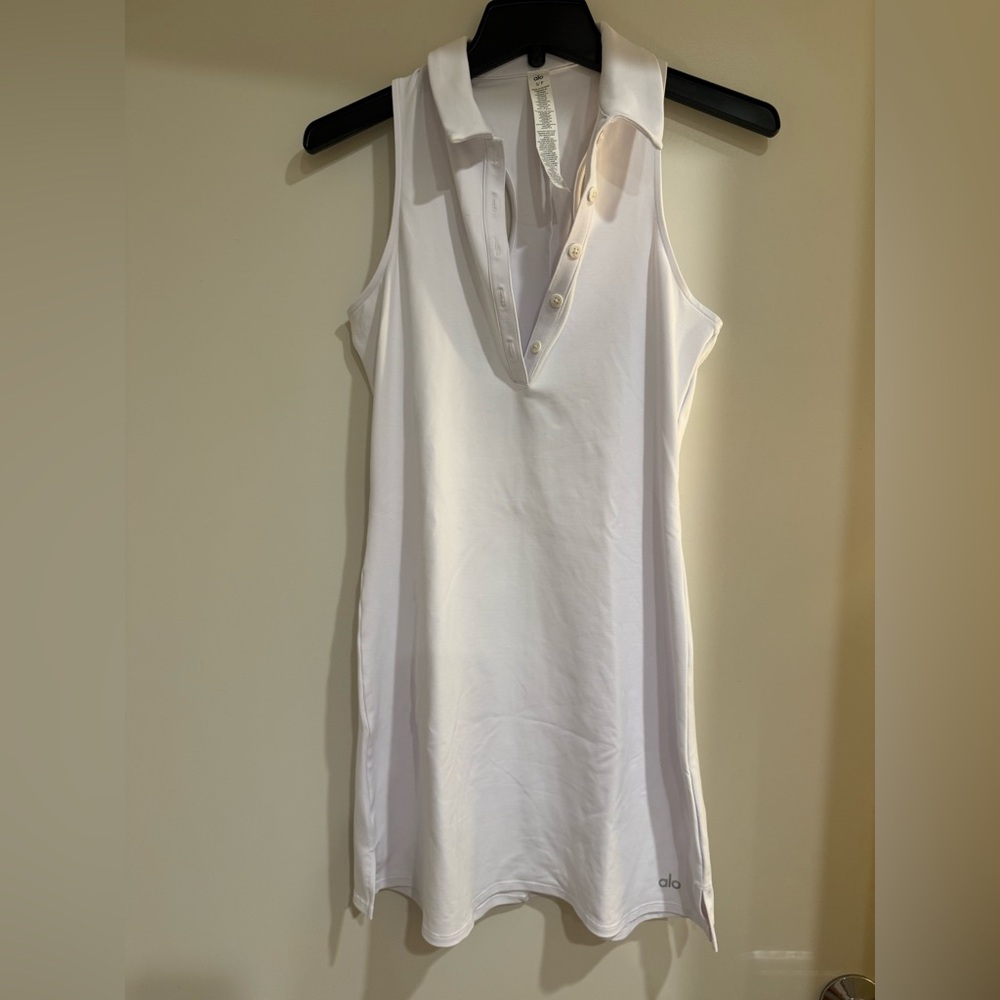 Alo White Sleeveless Polo Dress